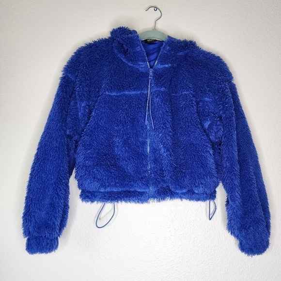Urban Outfitters BDG Blue Fuzzy Hoodie S - Picture 3 of 6